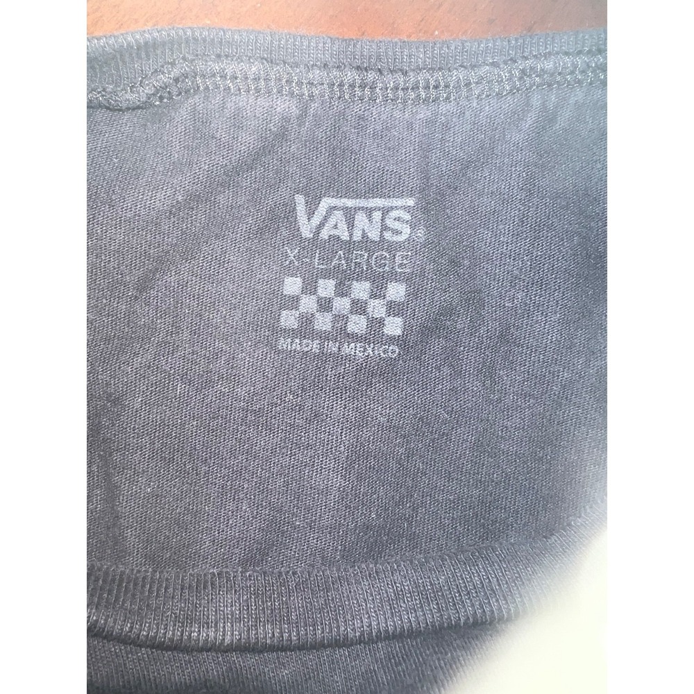 Vans Script Logo Graphic T Shirt Black Adult Large Short Sleeve Skate Casual Tee - Picture 4 of 4